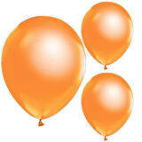 Metalik Parlak Balon, 10 Adet - Turuncu