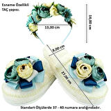 Lohusa Terlik ve Taç Seti, Çiçekli Mavi