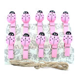 İpli ve Uğur Böcekli Mandal - ( 10 Adet ) MAVİ