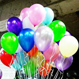Metalik Parlak Balon, 10 Adet - Çok Renkli 