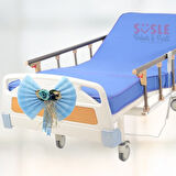 Hastane Odası Yatak Ucu Fiyongu, Çiçekli Mavi