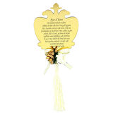 Ayna Pleksi Ayet-el Kürsi - Beyaz Süslü - Magnet - Altın