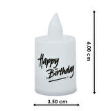 Happy Birthday Pilli Led MuM, 6,00 cm x 3,50 cm - Beyaz