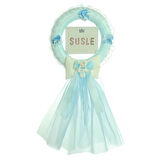 İsimlikli Tüllü Halka Kapı Süsü, Mavi