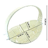 Saplı Oval Sepet, 31 cm, Küçük Boy