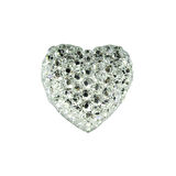 Polyester Kalp Fiyonk, 1,3 cm - 25 Adet - GÜMÜŞ