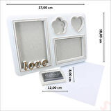 Bebek El ve Ayak İzli Resim Çerçevesi, 27cm x 18cm - Love