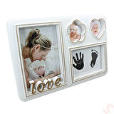 Bebek El ve Ayak İzli Resim Çerçevesi, 27cm x 18cm - Love