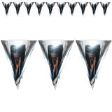 Üçgen Bayrak Flama, 2,10 mt. Metalik Gümüş