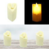 Hareketli Alev Pilli Led Kalp MuM, 9 cm x 5 cm - Krem