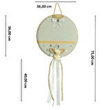 Doğa Temalı, Ayıcıklı Keten Kumaş Kapı Süsü, Gri