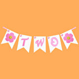 2 Yaş Doğum Günü Two Simli Eva Uzar Yazı, 70 cm - Pembe