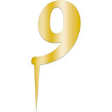 Pleksi Rakam Pasta Süsü, 12,5cm x 5cm - 1 Adet Altın 9