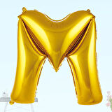 M Harf Folyo Balon, 100 cm - Altın