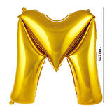 M Harf Folyo Balon, 100 cm - Altın