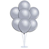 Balon Standlı, 7 Adet - Metalik Gümüş Balon