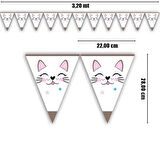 Miss Cat Üçgen Bayrak Flama - 3,20 mt.