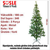 180 cm Yılbaşı Çam Ağacı - 340 Dallı ve Metal Ayaklı
