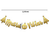 Mutlu Yıllar, Metalik Altın Banner - 2.10 mt
