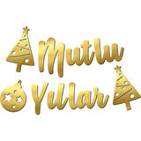 Mutlu Yıllar, Metalik Altın Banner - 2.10 mt