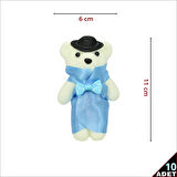 Minik Ayıcık SüS, 11cm x 6cm - Mavi - 10 Adet