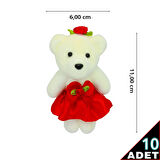Minik Ayıcık SüS, 11cm x 6cm - Kırmızı - 10 Adet