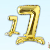7 Rakam Ayaklı Folyo Balon, 65 cm - Altın