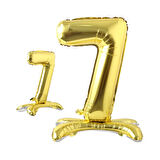 7 Rakam Ayaklı Folyo Balon, 65 cm - Altın