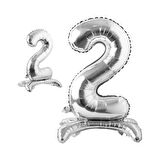 2 Rakam Ayaklı Folyo Balon, 65 cm - Gümüş