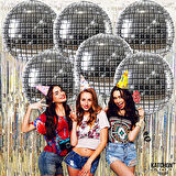 Disko Topu Folyo Balon, 50 cm - Gümüş