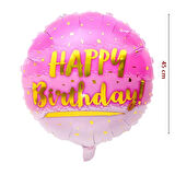 Happy Birthday Folyo Balon, 45cm - Pembe