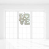 Love Strafor Süs, 25cm x 25cm - Gümüş