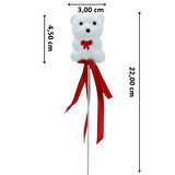 Ayıcık Çubuk, 22 x 4,5 x 3 cm Beyaz - 10 Adet