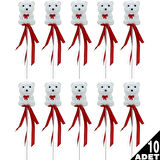 Ayıcık Çubuk, 22 x 4,5 x 3 cm Beyaz - 10 Adet