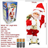 Kaykay Yapan Müzikli Işıklı ve Hareketli Noel Baba - 30x14cm