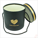 Silindir Kutu Büyük Boy, 18 cm x 17 cm - Siyah