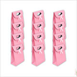 El Geçmeli Karton Çanta 16 x 12 x 6 cm, Pembe - 12 Adet