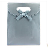 El Geçmeli Karton Çanta 38 x 27 x 15 cm, Mat Gümüş - 12 Adet