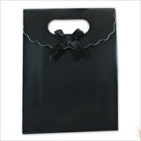 El Geçmeli Karton Çanta 38 x 27 x 15 cm, Siyah - 12 Adet