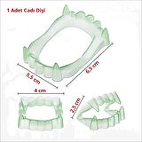 Halloween Cadı Burnu, Şapka, Tırnak, Çene ve Diş Seti