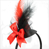 Halloween Tüylü Şapka Taç - Kırmızı SüSLü