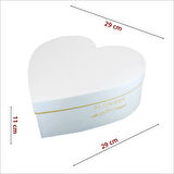 Kalp Kutu Orta Boy, 29 x 29 x 11 cm - Beyaz