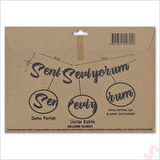 Seni Seviyorum Metalik Karton Banner, 115 cm