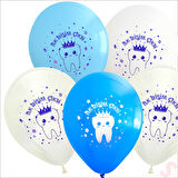İlk Dişim Çıktı Balon, 30cm x 8 Adet - Mavi