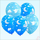 Bebek Temalı Balon, 30cm x 8 Adet - Mavi