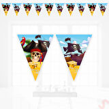 Korsan Partisi Üçgen Bayrak Flama - 2,90 mt