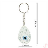 Epoksi Nazarlı Anahtarlık, Gümüş - 1 Adet