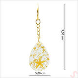 Epoksi Yıldızlı Anahtarlık, Altın - 1 Adet