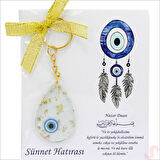 Epoksi Nazarlı Kartlıklı Sünnet Anahtarlık - Altın, 1 Adet