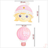Kız Bebek Odası, 8 Parça Duvar Sticker Seti